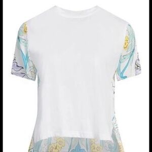 Maje White Top with Floral Accents